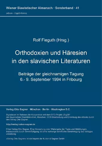 Orthodoxien Und Haeresien in Den Slavischen Literaturen cover