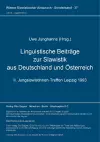 Linguistische Beitraege Zur Slawistik Aus Deutschland Und Oesterreich cover