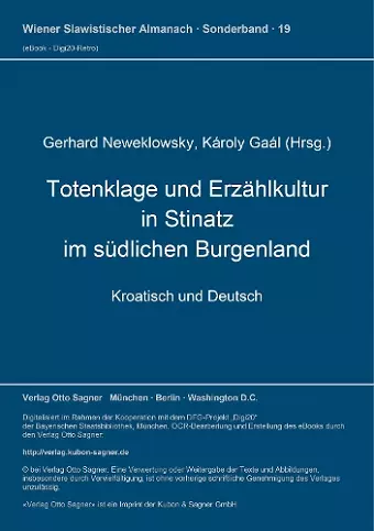 Totenklage Und Erzaehlkultur in Stinatz Im Suedlichen Burgenland cover