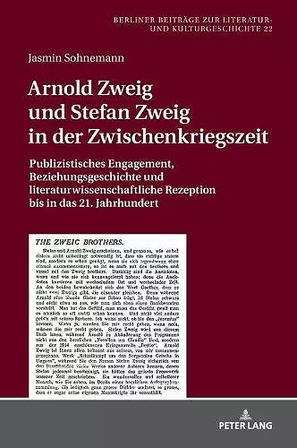 Arnold Zweig und Stefan Zweig in der Zwischenkriegszeit cover