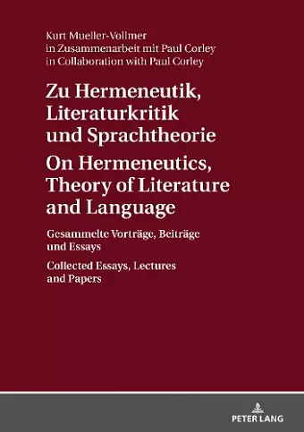 Zu Hermeneutik, Literaturkritik und Sprachtheorie / On Hermeneutics, Theory of Literature and Language cover