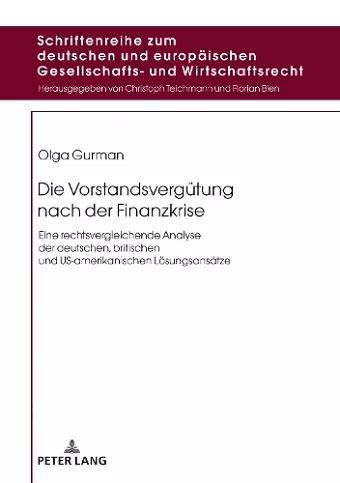 Die Vorstandsverguetung nach der Finanzkrise cover