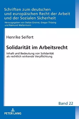 Solidaritaet im Arbeitsrecht cover