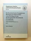 Die Grundrechte Der Europaeischen Menschenrechtskonvention in Der Rechtsprechung Des Europaeischen Gerichtshofs in Luxemburg cover