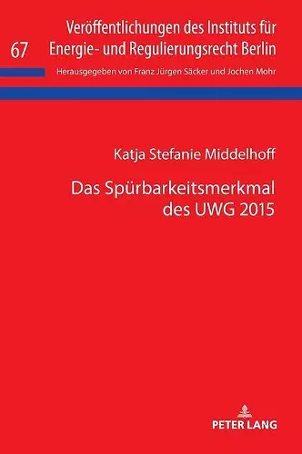 Das Spuerbarkeitsmerkmal des UWG 2015 cover