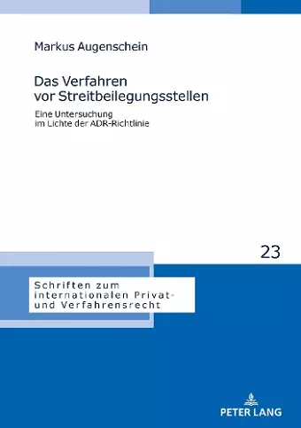 Das Verfahren vor Streitbeilegungsstellen cover