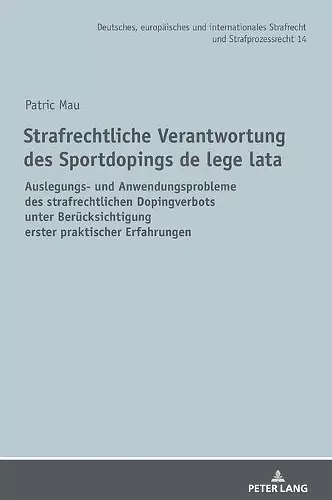 Strafrechtliche Verantwortung des Sportdopings de lege lata cover