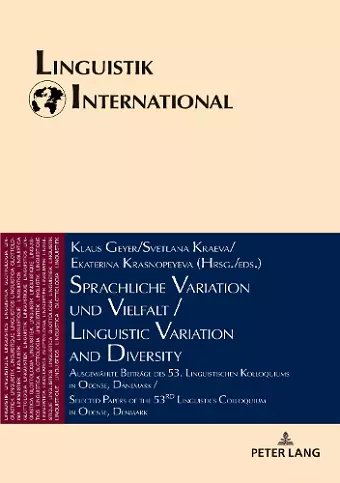 Sprachliche Variation und Vielfalt / Linguistic Variation and Diversity cover