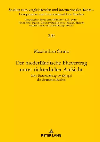 Der niederlaendische Ehevertrag unter richterlicher Aufsicht cover