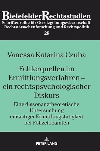 Fehlerquellen im Ermittlungsverfahren - ein rechtspsychologischer Diskurs cover