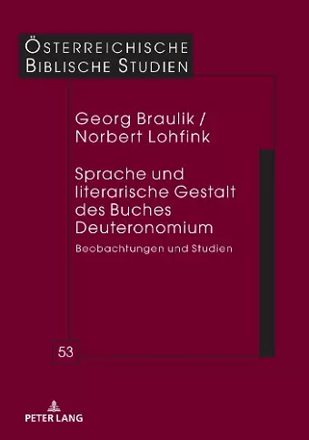 Sprache und literarische Gestalt des Buches Deuteronomium cover