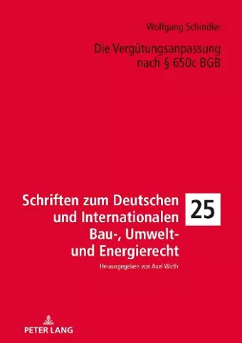 Die Verguetungsanpassung Nach § 650c BGB cover