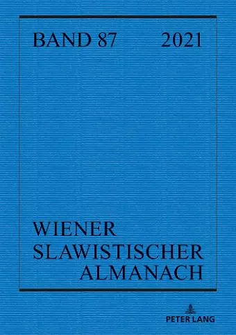 Wiener Slawistischer Almanach Band 87/2021 cover