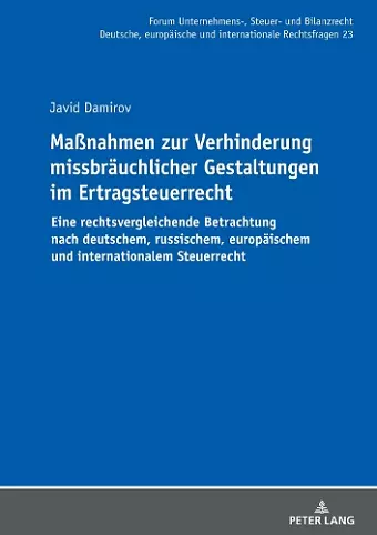 Maßnahmen Zur Verhinderung Missbraeuchlicher Gestaltungen Im Ertragsteuerrecht cover