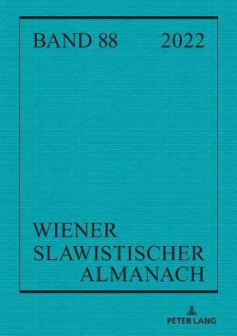 Wiener Slawistischer Almanach Band 88/2022 cover