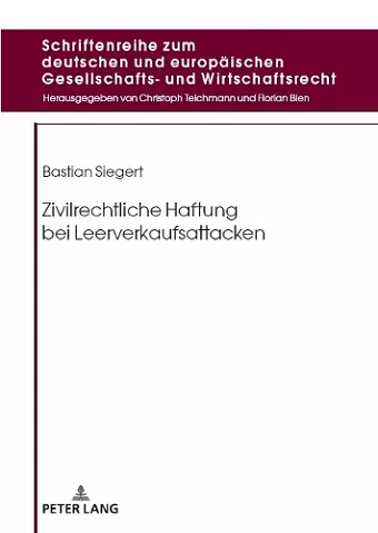 Zivilrechtliche Haftung Bei Leerverkaufsattacken cover