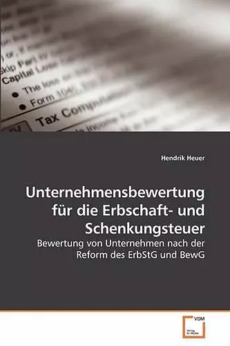 Unternehmensbewertung für die Erbschaft- und Schenkungsteuer cover