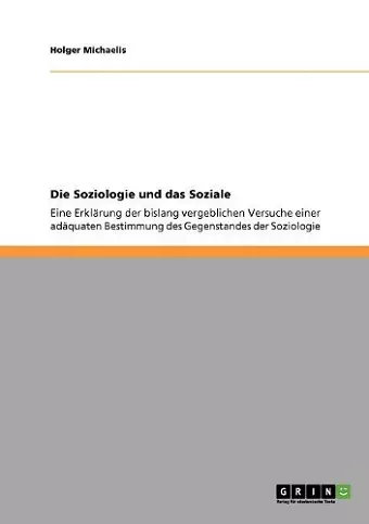 Die Soziologie und das Soziale cover