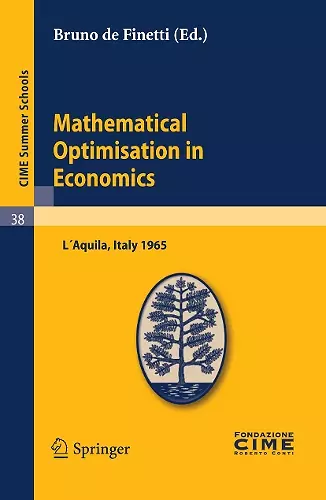 Mathematical Optimisation in Economics cover