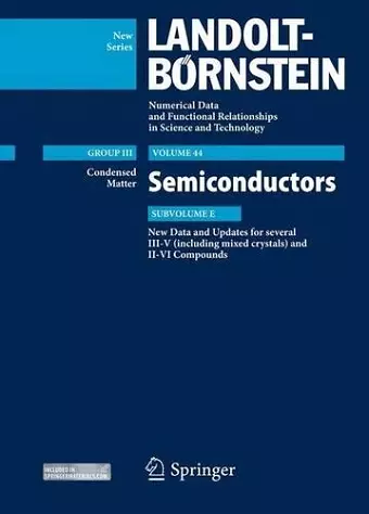 New Data and Updates for several III-V (including mixed crystals) and II-VI Compounds cover