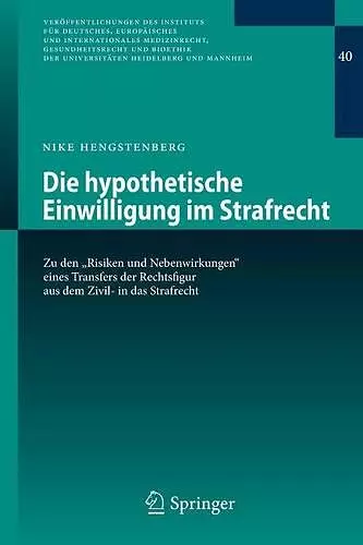 Die hypothetische Einwilligung im Strafrecht cover