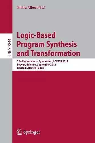 Logic-Based Program Synthesis and Transformation cover