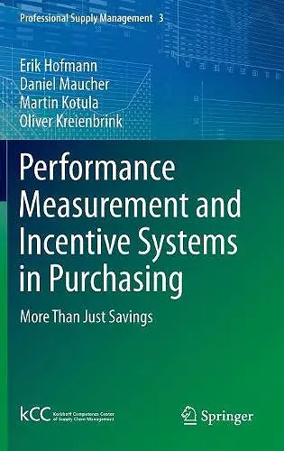 Performance Measurement and Incentive Systems in Purchasing cover