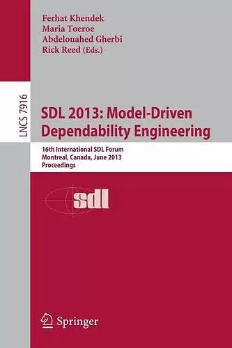 SDL 2013: Model Driven Dependability Engineering cover