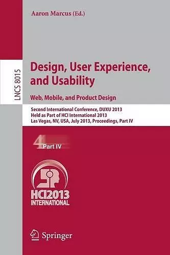 Design, User Experience, and Usability: Web, Mobile, and Product Design cover