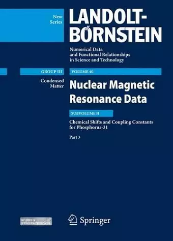 Chemical Shifts and Coupling Constants for Phosphorus-31, Part 3 cover