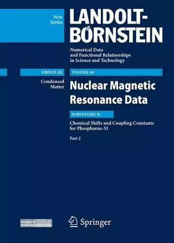 Chemical Shifts and Coupling Constants for Phosphorus-31, Part 2 cover