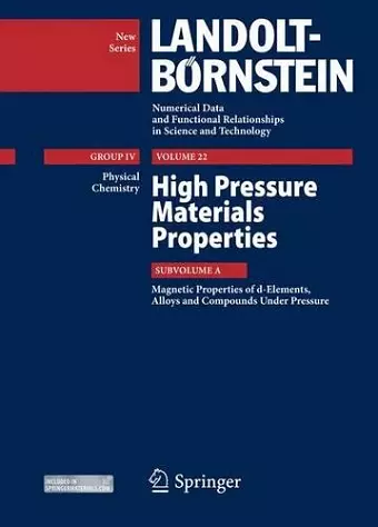 High Pressure Materials Properties cover