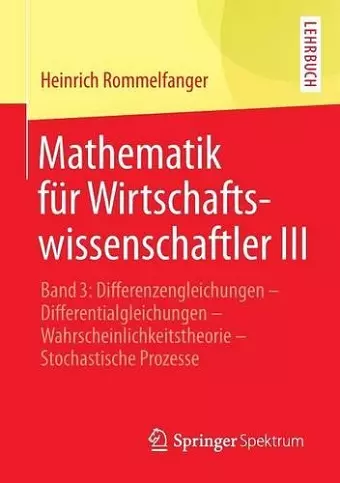 Mathematik für Wirtschaftswissenschaftler III cover