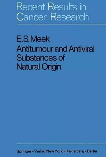 Antitumour and Antiviral Substances of Natural Origin cover