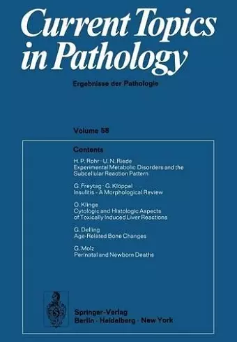 Current Topics in Pathology 58 cover