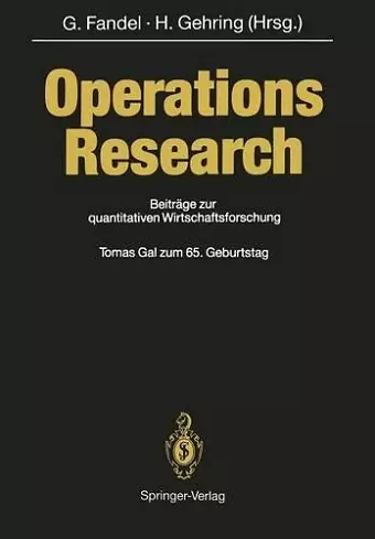 Operations Research cover