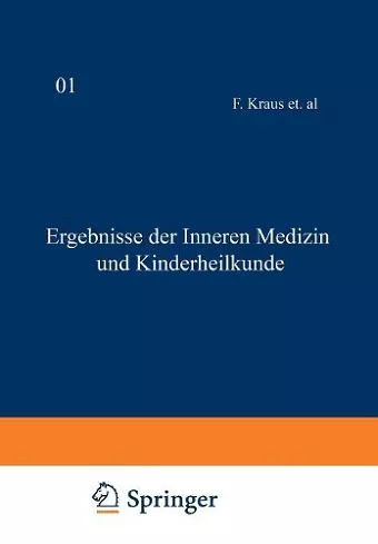 Ergebnisse der inneren Medizin und Kinderheilkunde cover