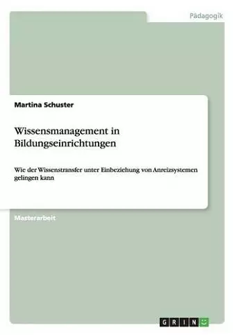 Wissensmanagement in Bildungseinrichtungen cover