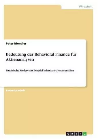 Bedeutung der Behavioral Finance für Aktienanalysen cover