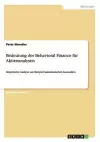 Bedeutung der Behavioral Finance für Aktienanalysen cover