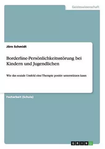 Borderline-Persönlichkeitsstörung bei Kindern und Jugendlichen cover