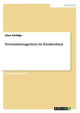 Personalmanagement im Krankenhaus cover