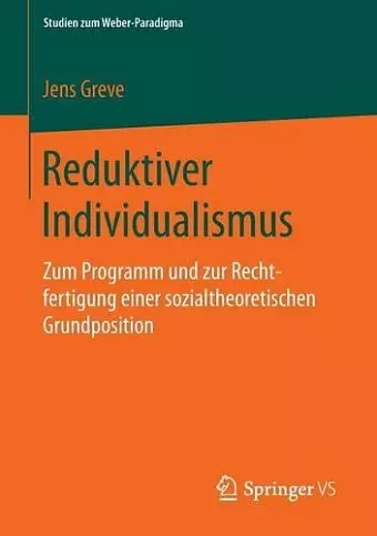 Reduktiver Individualismus cover