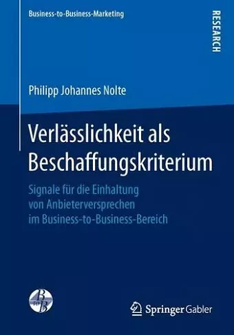 Verlässlichkeit als Beschaffungskriterium cover