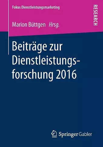 Beiträge zur Dienstleistungsforschung 2016 cover