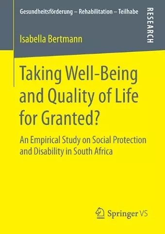 Taking Well‐Being and Quality of Life for Granted? cover