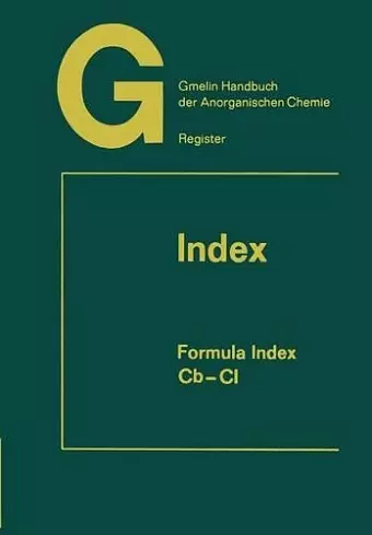 Gmelin Handbuch der Anorganischen Chemie cover