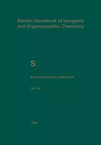 S Sulfur-Nitrogen Compounds cover