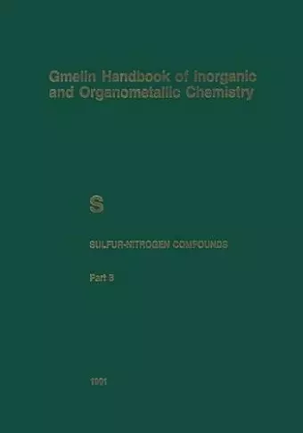 S Sulfur-Nitrogen Compounds cover