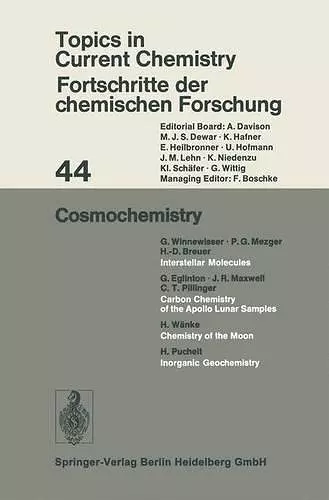 Cosmochemistry cover